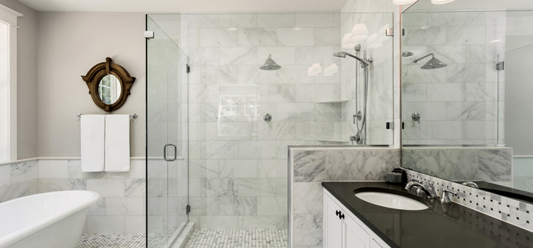 bathroom shower door installation in Corcoran